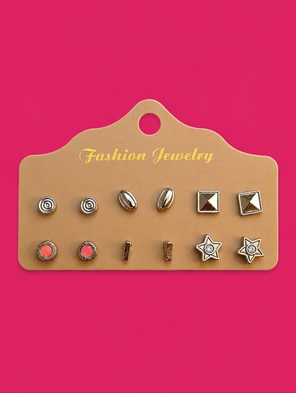 3/$30 Vintage Geometric Shapes Stars Post Stud Earrings